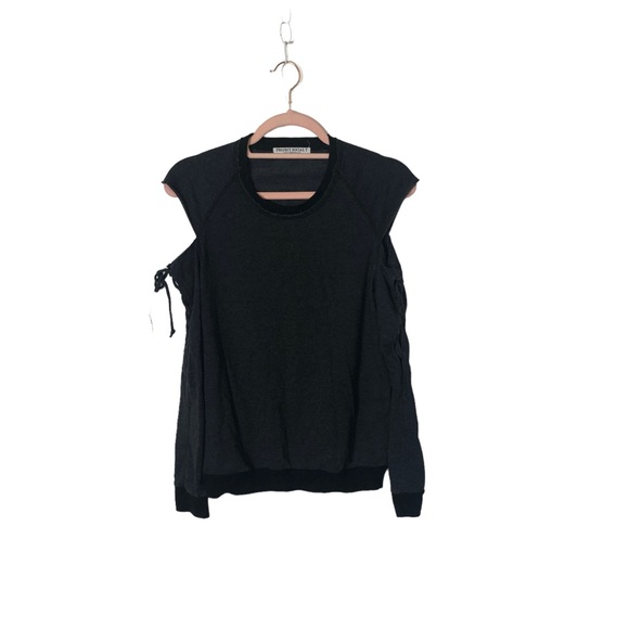 project Social T, Sweatshirt, cold shoulder, lace and tie long sleeves, EUC - Picture 5 of 6